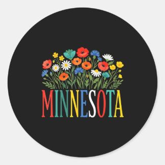 Funny minnesota floral vacation group matching runder aufkleber