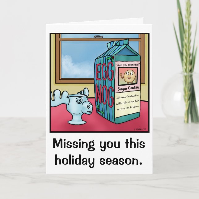 Funny Miss You Christmas Card Feiertagskarte (Vorderseite)