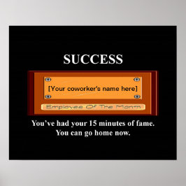 Funny Mitarbeiter des Monats Ihr Name Plate Poster