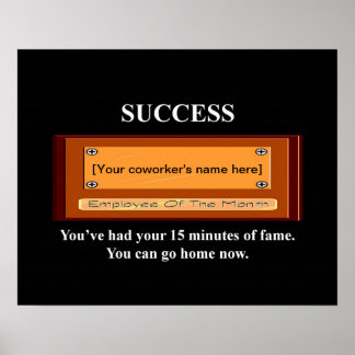 Funny Mitarbeiter des Monats Ihr Name Plate Poster