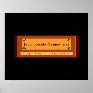 Funny Mitarbeiter des Monats Ihr Name Plate Poster
