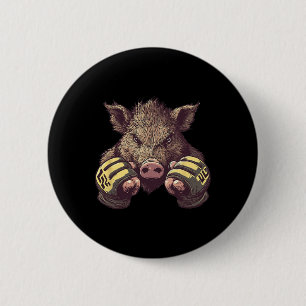 Funny Mixed Martial Arts Boar - Käfigkämpferei und Button