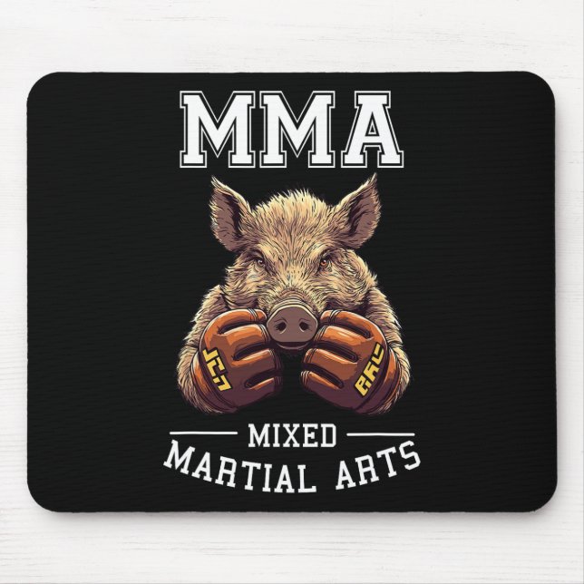 Funny Mixed Martial Arts Boar Thai Boxkäfig Kämpfe Mousepad (Vorne)