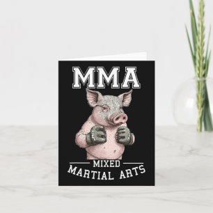 Funny Mixed Martial Arts Pig - Thai Boxkäfig Kämpf Karte
