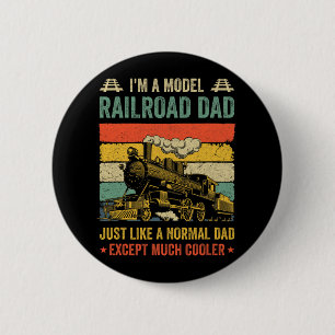 Funny Model Railroad Bahn Cooler Vater Vatertag Re Button
