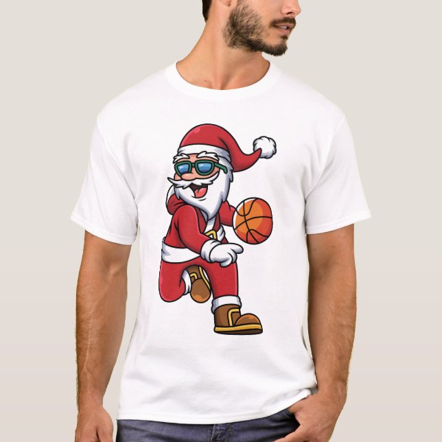 Funny Modern Basketball Weihnachten Weihnachten We T-Shirt (Vorderseite)