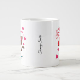 Funny Modern "Be My Valentine" Jumbo-Tasse