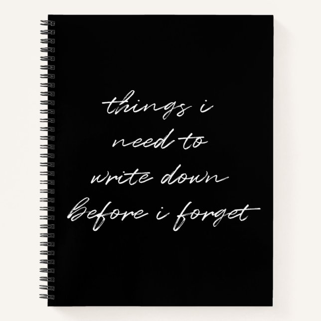 Funny Modern Black Minimalistisch Script zu tun Li Notizbuch (Vorderseite)