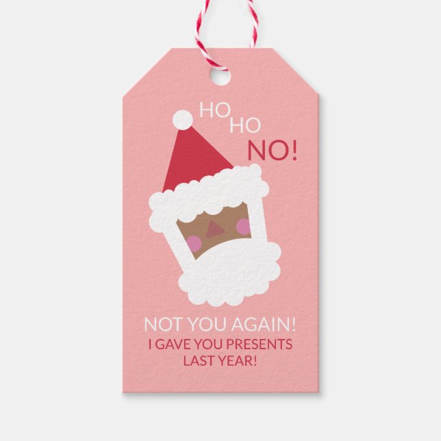 Funny Modern Christmas Black Santa Claus Pink Geschenkanhänger (Vorderseite)