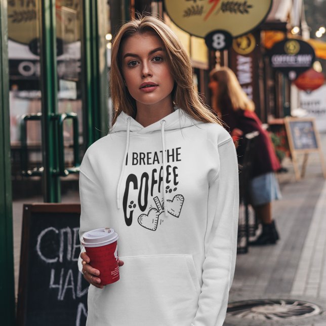 Funny Modern Coffee Lover I Breaaaf Kaffee Zitat Hoodie (Von Creator hochgeladen)