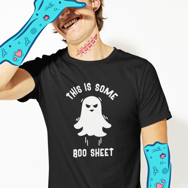 Funny Modern Cute Halloween Boo Sheet Ghost T-Shirt (Von Creator hochgeladen)