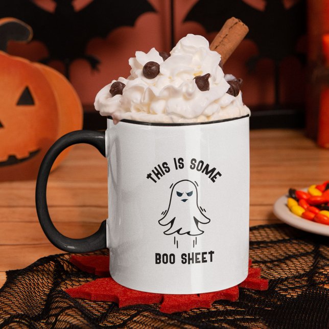 Funny Modern Cute Halloween Boo Sheet Ghost Tasse (Von Creator hochgeladen)