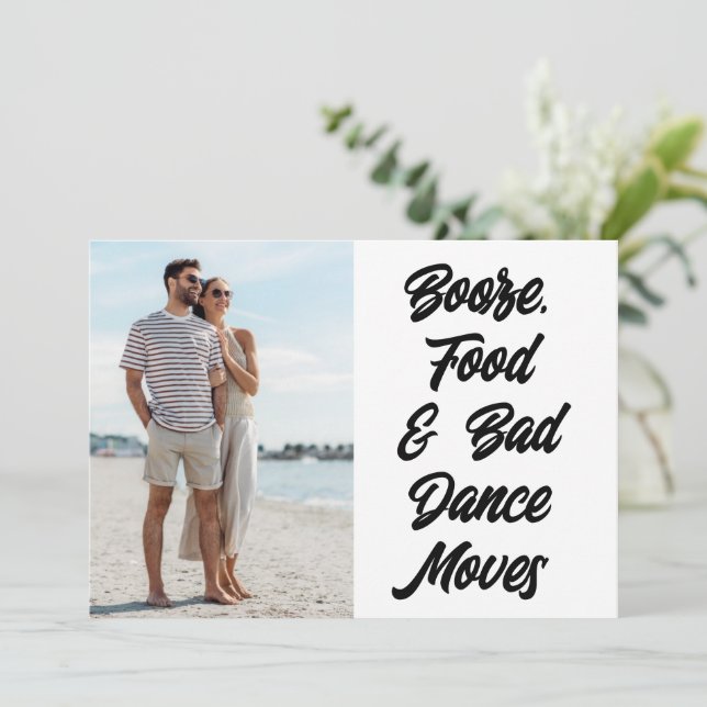 Funny Modern Foto Wedding Save the Date (Stehend Vorderseite)