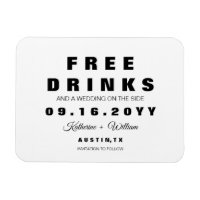 Funny Modern Free Drinks Save the Date
