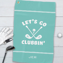 Funny Modern Golfer Humor Sports Teal Golfhandtuch