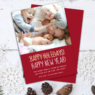 Funny Modern Happy New Year Holiday Card Feiertagskarte