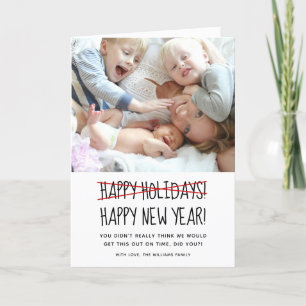 Funny Modern Happy New Year Holiday Card Feiertagskarte