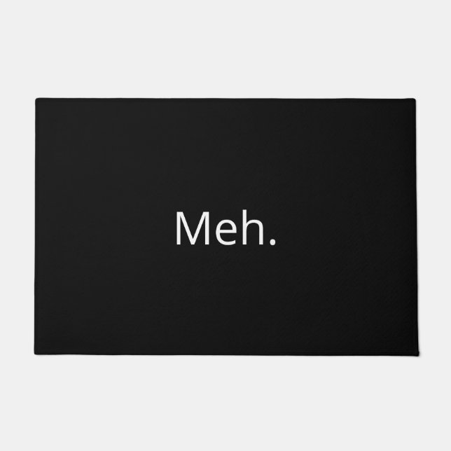 Funny Modern | Meh Schwarz/Weiß Fußmatte (Vorderseite)