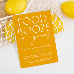 Funny Modern Minimal Yellow No Games Brautparty Einladung