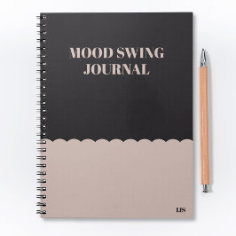 Funny Modern Modern Swing Journal Monogram Notizblock