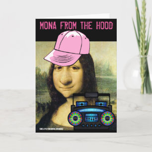 Funny Modern Monalisa Grußkarten, Da HOOD Karte