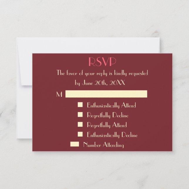 Funny Modern Personalisiert Wedding RSVP Einladung (Vorderseite)