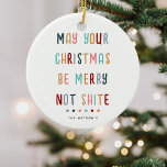 Funny Modern Personalisierte Weihnachtsgeschenke Keramik Ornament<br><div class="desc">Mit diesem Personalisierten Weihnachtsschmuck,  der sich mit Freunden und Familie ein Lächeln schmückt. Stellen Sie einfach den Namen und die viola!</div>