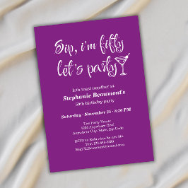 Funny Modern Sip I'm Fifty Woman's 50. Geburtstag Einladung