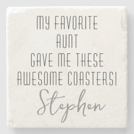 Funny Modern to Nephew from Aunt Customizable Steinuntersetzer