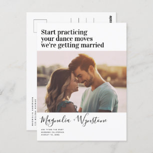 Funny Modern Typografy Foto Wedding Rettete The Da Postkarte