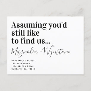 Funny Modern Typografy Moving House Ankündigungspostkarte