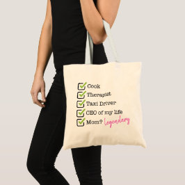 Funny Mom Checklist Tragetasche