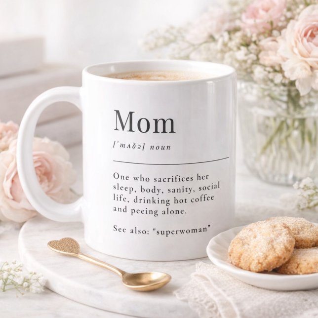 Funny Mom Definition Mug With Photo Grid Kaffeetasse (Von Creator hochgeladen)