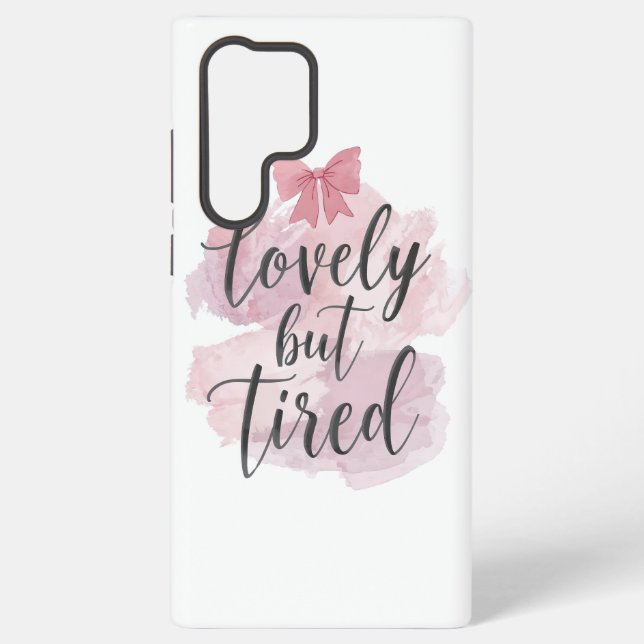 Funny Mom Life "Lovely But Tired" Saying Samsung Galaxy Hülle (Rückseite)