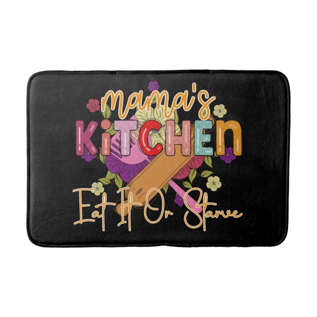 Funny Momma's kitchen word art  Badematte (Vorderseite)