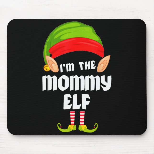 Funny Mommy Elf Matching Family Group Pj Christmas Mousepad (Vorne)