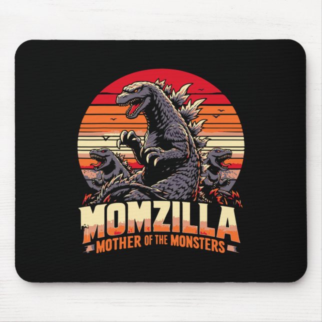 Funny Momzilla Mutter von Monstern Retro Geburtsta Mousepad (Vorne)