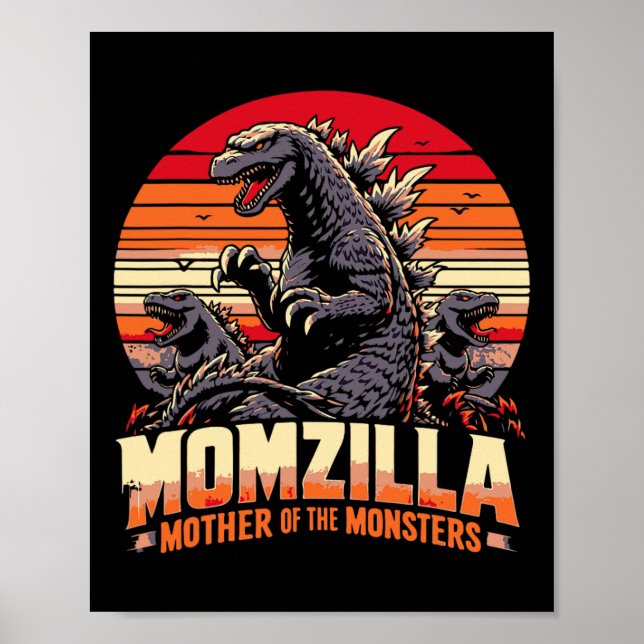 Funny Momzilla Mutter von Monstern Retro Geburtsta Poster (Vorne)