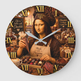 Funny Mona Lisa Chocolatier Gourmet Candy Maker Große Wanduhr