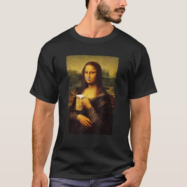 Funny Mona Lisa Drink Bier Shirt Funny Drinks sein (Vorderseite)