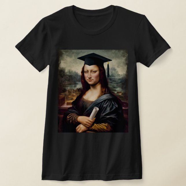 Funny Mona Lisa Graduate T-Shirt (Ablage )