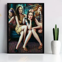 Funny Mona Lisa mit ihrem Mädchen-Team