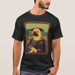 Funny Mona Lisa Mops Art Parody T Shirt