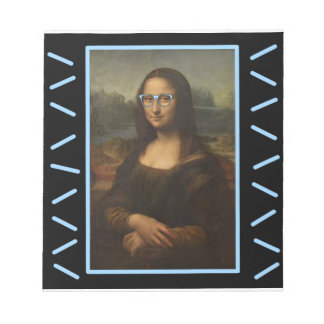 Funny Mona Lisa Nerd Glas Notizblock