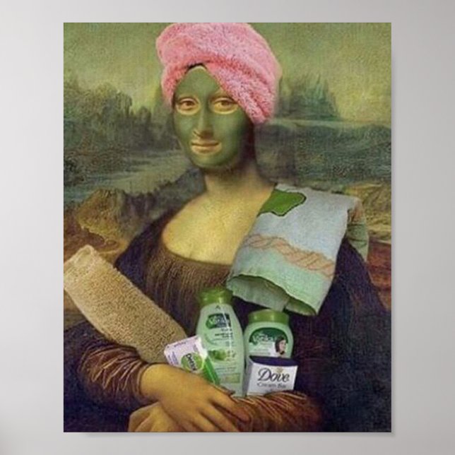 Funny Mona Lisa, Skincare Leonardo da Vinci Poster (Vorne)