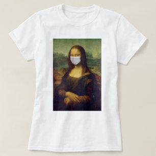 Funny Monalisa Wears Coronavirus Geacial Maske T-Shirt