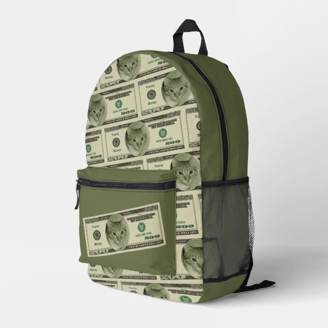 Funny Money Bedruckter Rucksack (Rückseitige Ecke Rechts)