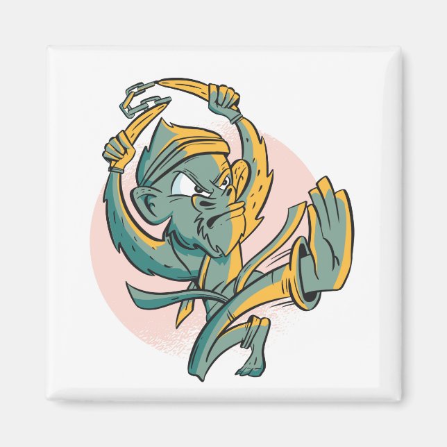 Funny Monkey Banana Fighter Magnet (Vorne)