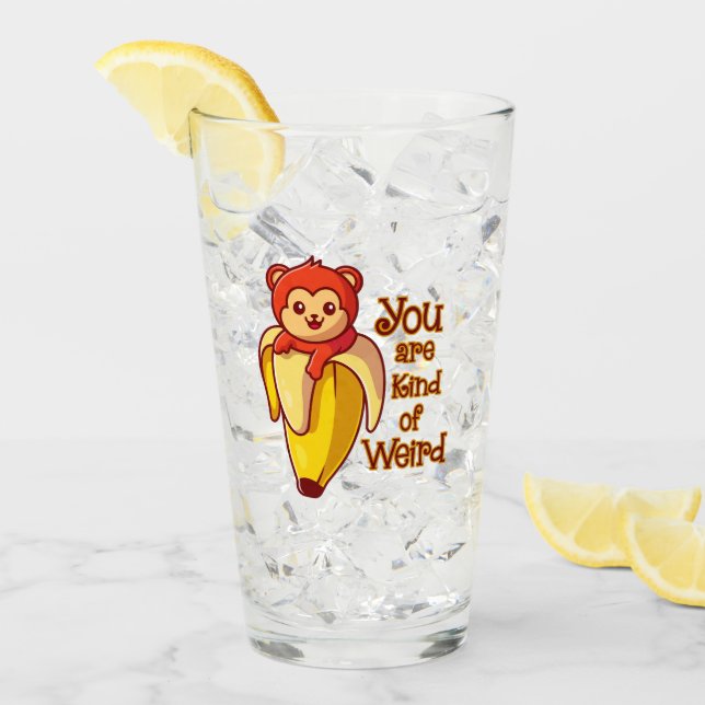 Funny Monkey Banane Sie sind irgendwie komisch Glas (Vorderseite Ice)