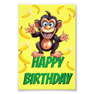 Funny Monkey Birthday Fotodruck